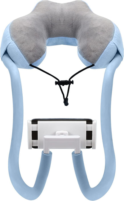 Moko Neck Phone Holder, Lazy Gooseneck Phone Pillow Holder Bracket,360°Rotation Universal Mobile Phone Tablet Stand for 4"-11" Devices, fits iPhone 12/12 Pro Max, Galaxy S21,iPad Air/Pro 11, Blue