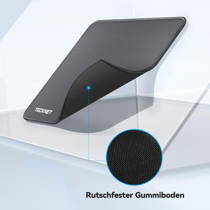 TECKNET Mouse Pad with Anti-fray Stitchin, Waterproof Surface & Non-Slip Rubber Base with Stitched Edges Gaming Mouse Mat for Laptop，Compatible with Laser and Optical Mice - Dark Gray