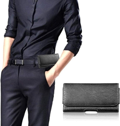 GW USA Holster for iPhone 17 16, 16 17 Pro 16e 15 15 Pro 14,14 Pro,13 Pro,13,12 Pro,12, Galaxy S25 S24 S23 Cell Phone Case Belt Clip Credit Card Holder Pouch (Fits Otterbox Commuter Case on) Black