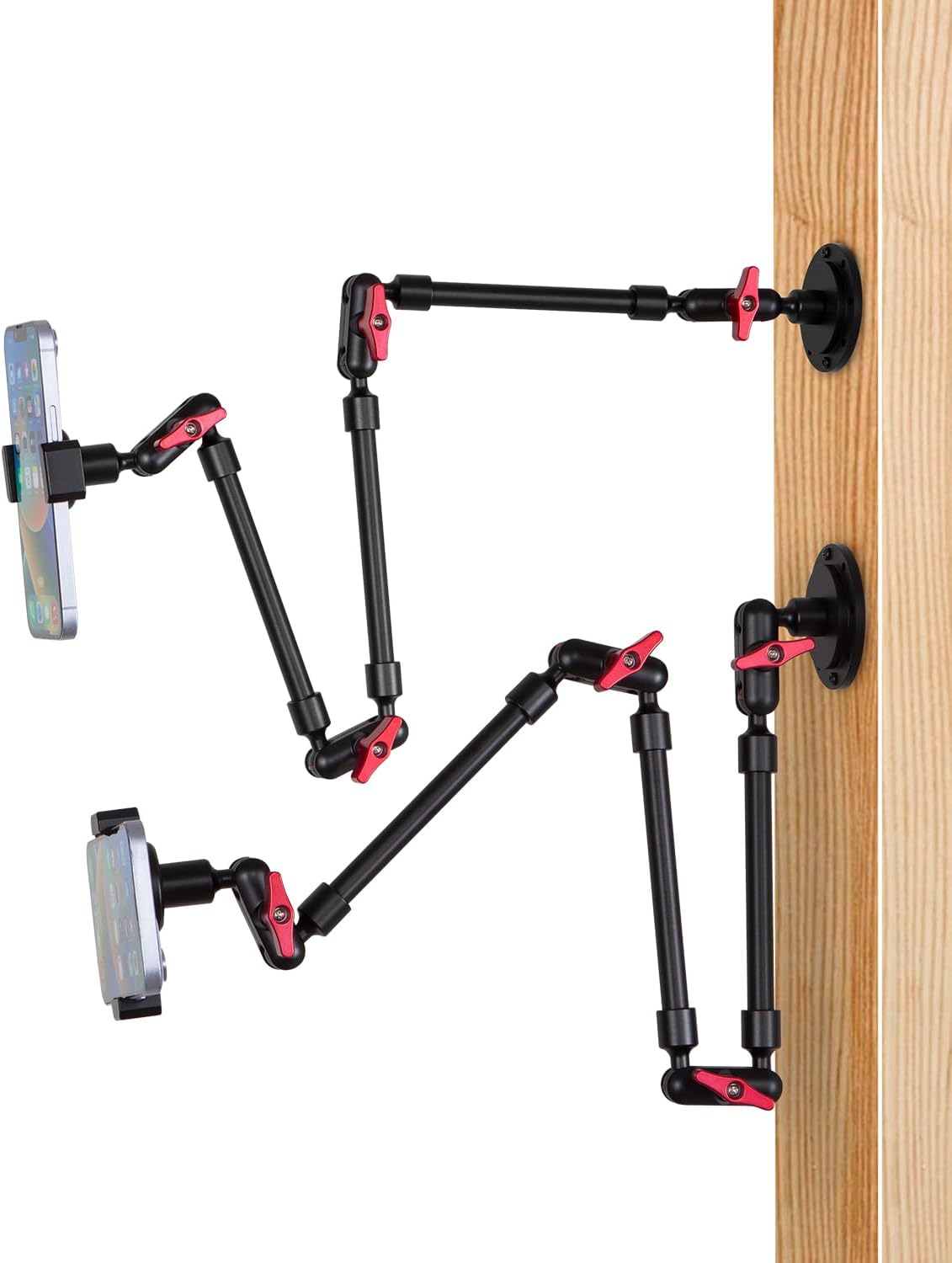 Super Upgraded Magic Arm with LED, 82cm Length, Phone Wall Mount Holder Bracket, Desk Mount, Phone Clip and Camera Clamp（Metal Base +82cm arms+Metal Clip