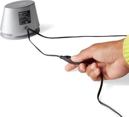 Amazon Basics Stereo 2.0 Speakers for PC or Laptop with Volume Control, 3.5mm Aux input, USB-Powered, 1 Pair, Silver