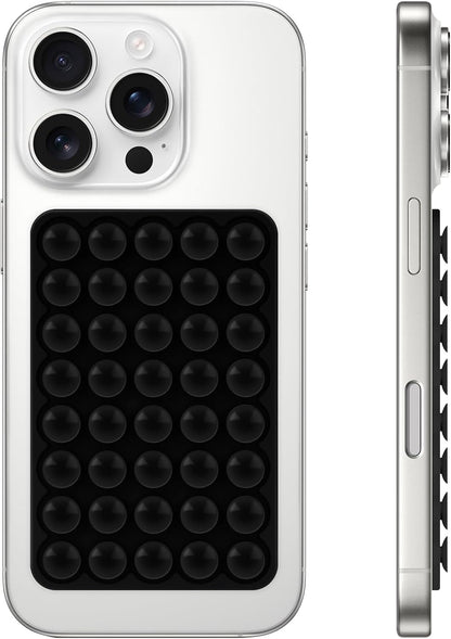 Silicone Suction Phone Case Mount, Non Slip Suction Cup Phone Mount, Phone Accessories Holder for Selfies and Videos, Silicon Adhesive Phone Stand Sticky for Cell Phone Black