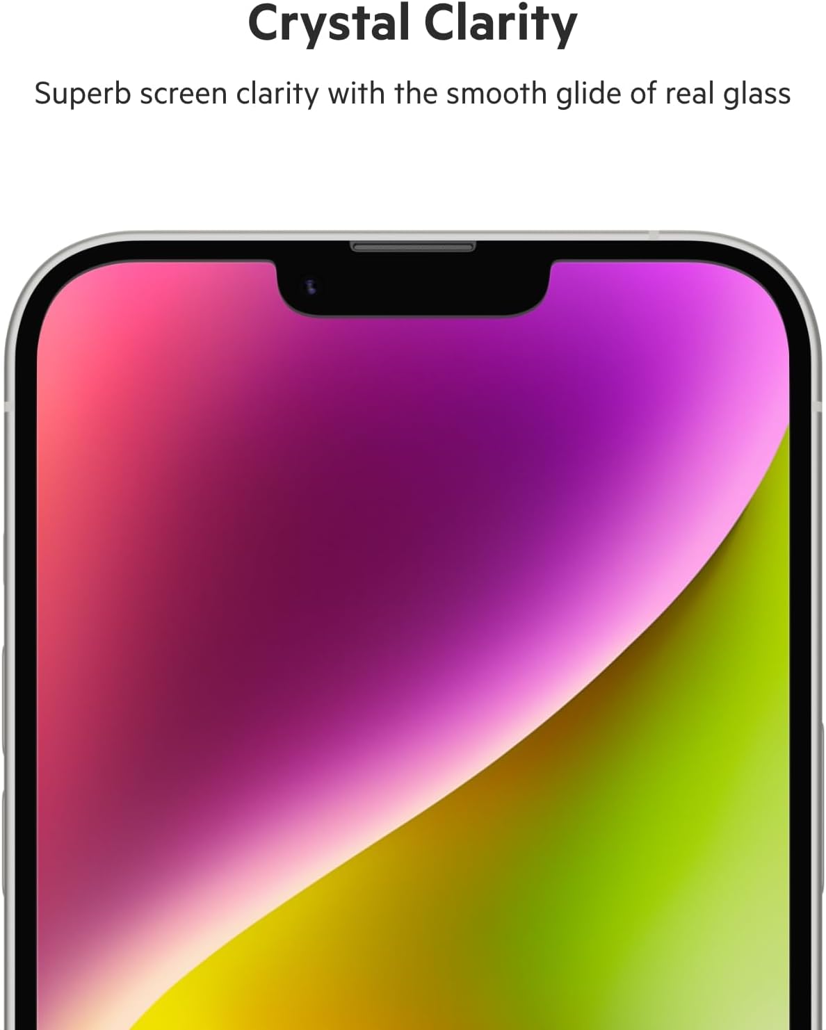 Belkin UltraGlass iPhone 14 Plus, iPhone 13 Pro Max Screen Protector - Easy Application with Installation Guide Tray - Crystal Clear Tempered Glass Screen Protector with AntiMicrobial-Treated Display