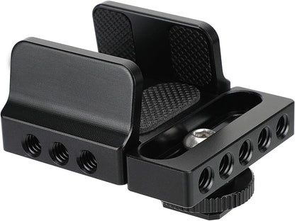 CAMVATE Universal SSD Holder Clamp Adjustable Width (33mm ~ 60mm) with 1/4"-20 Mounting Points & Shoe Mount Connector - 3011