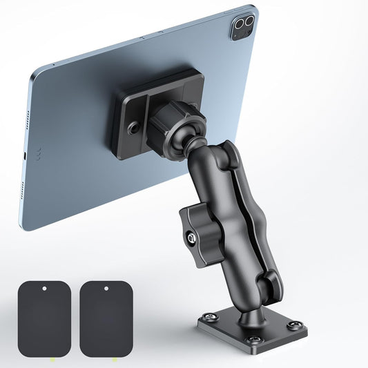 OHLPRO Magnetic Tablet Car Mount Holder, 360°Rotatable Drill Base iPad Wall Mount, Strong Magnet Tablet and iPad, Galaxy, Kindle, Fire HD, Truck, Car, Desk, Boat