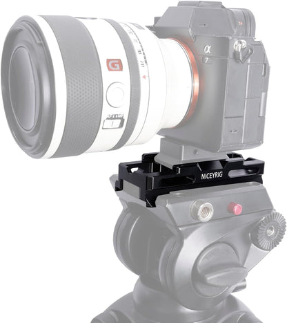 NICEYRIG Extended Quick Release Plate for Manfrotto-Style to Quick Release Clamp for Arca-Swiss, Tripod to Gimbal Adapter Applicable for DJI RS 4/4 Pro/3/3 Pro/2/RSC2, Ronin S - 563