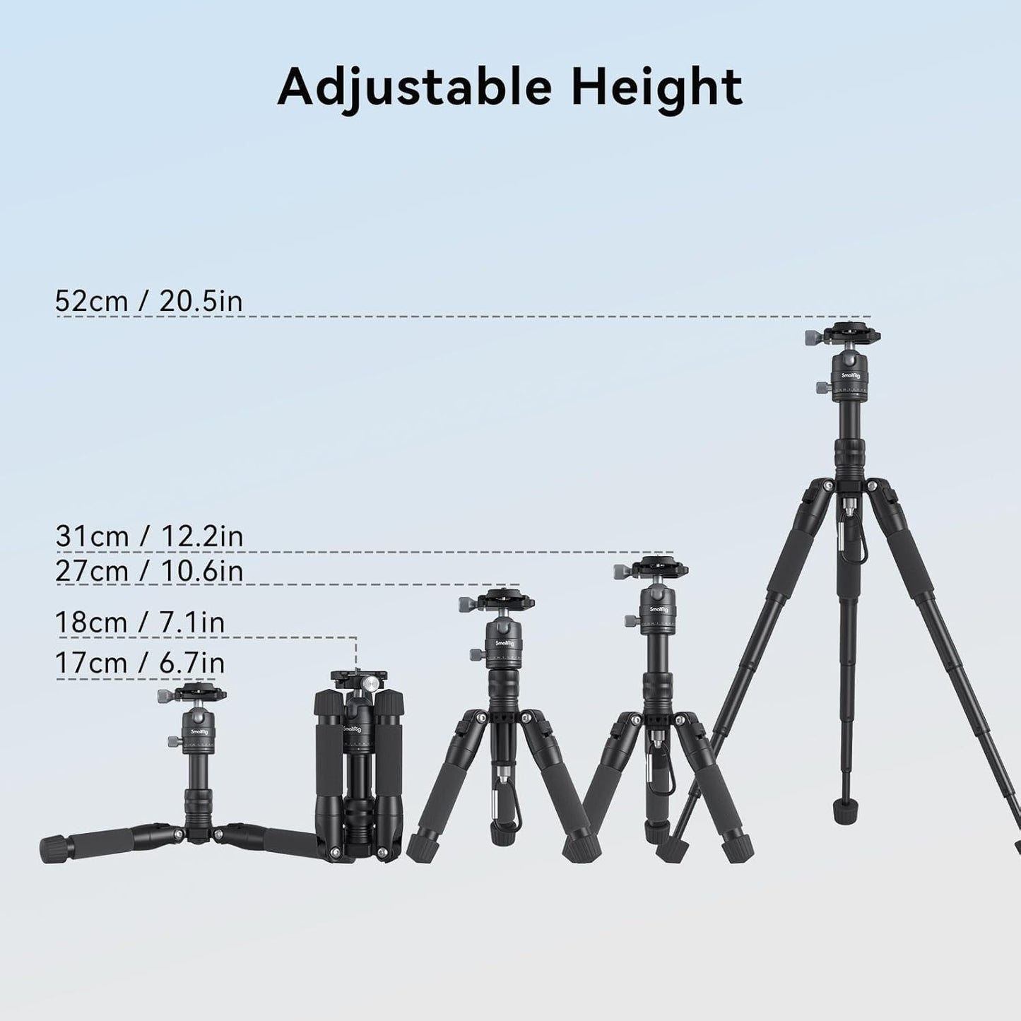 SmallRig VT-20 Aluminum Mini Tripod, 20" Desktop Tripod with 360° Ball Head, Compact Desktop Tripods for DSLR Camera Video Camcorder, Load up to 13lb/6kg