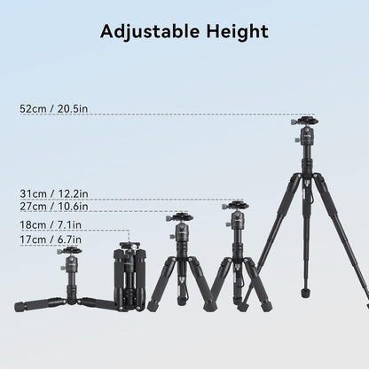 SmallRig VT-20 Aluminum Mini Tripod, 20" Desktop Tripod with 360° Ball Head, Compact Desktop Tripods for DSLR Camera Video Camcorder, Load up to 13lb/6kg
