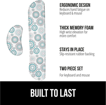 GORILLA GRIP Silky Gel Memory Foam Wrist Rest for Computer Keyboard, Mouse, Ergonomic Design for Typing Pain Relief, Desk Pads Support Hand and Arm, Mousepad Rests, Stain Resistant, 2 Piece Pad Spiral