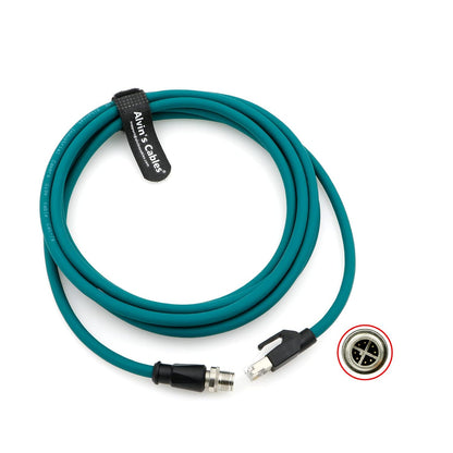 Alvin's Cables M12 X Code 8 Position to RJ45 Ethernet Cable for Cognex in Sight 8200 8400 Series Industrial Camera Shielded Cord IP67 Waterproof 6.5ft/2M
