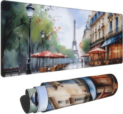 Gaming Mouse Pad, Large Non-Slip Rubber Base Mousepad, Keyboard Mouse Mat, Desk Pad with Stitched Edges, 31.5x11.8inch, Elfa Tower