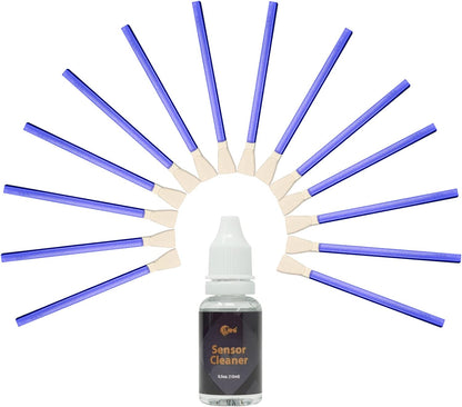 Digital Camera Micro Four-Thirds 4/3 (MFT) 12mm Sensor Cleaning Swabs x 14pcs + 15ml Liquid Cleaner for Mirrorless MILC and ILDC