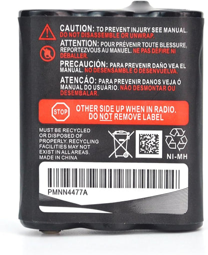 (4-Pack) 3.6V 800mAh Ni-MH Battery Replacement for Motorola PMNN4477AR T200 T400 T500 T800 T600 T62 T82 T92 T260 T265 T801 T460 T465 T480 Walkie Talkies