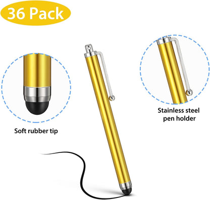 Outus 36 Pcs Stylus Pen for Universal Capacitive Touch Screens Devices, Stylus Pen Compatible with Tablet for Classroom Travel Olders Friendly(Multicolor)