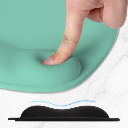 ITNRSIIET Ergonomic Mouse Pad, Cushioned Gel Wrist Rest, Non-Slip Base, Smooth Surface, Compatible with All Mice for Office & Gaming, Desk Accessory, 9.5 x 8.2 inch, Mint Green