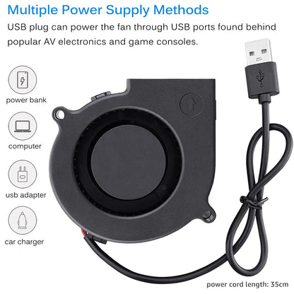 GDSTIME 7530 75mm x 75mm x 30mm 5V USB Blower Brushless Cooling Fan
