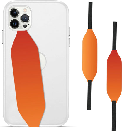 Phone Grip Strap - Reversible Finger Holder for Phone Back, Customizable Anti-Slip Design, Wireless Charging Compatible Detachable Holder for iPhone - Sherbert Sunset