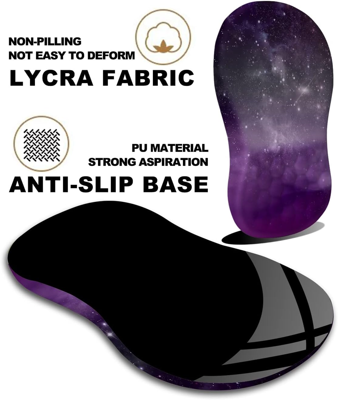 Mouse Pad Wrist Support, Ergonomic Mouse Pad with Massage Dot, Comfortable Computer Mouse Pad for Laptop, Wrist Rest Pain Relief Mousepad with Non-Slip PU Base for Office & Home, 12 x 8 in