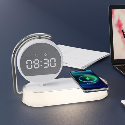 3 in1 mutifunction Mobile Wireless Charger with Digital Clocks and Night Lights fit for All Series Mobile That Support Wireless
