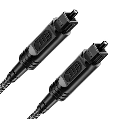EMK Digital Optical Audio Cable [22 Feet/7M] - Slim Nylon Braided Toslink Fiber Optic Cable for Sound Bar, TV, Home Theater, PS4, Xbox, Blu-Ray Player & More - High-Speed SPDIF (Black1)