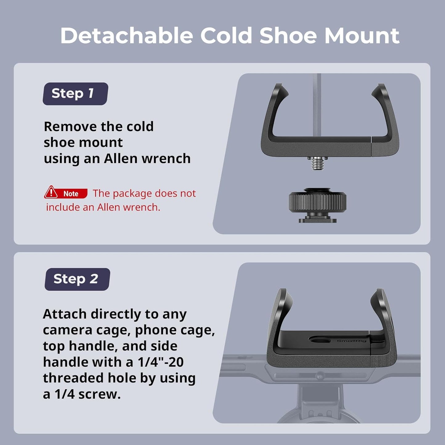 SMALLRIG Universal Power Bank Holder with Cold Shoe Mount, Adjustable Power Bank Clamp Mount for Camera Rig and Phone Cage and Handle - 4600