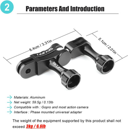 Aluminum Ball gopro Handlebar Mount, 360 Rotation and Lock Any Direction, Shock-Resistant, Compatible with Gopro Hero 8 9 10 11 12, Max, DJI OSMO Action Camera