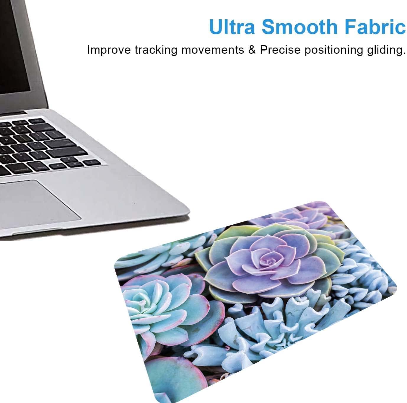 Succulents Mouse Mat, Waterproof Mouse Pad Non-Slip Rubber Base For Office Laptop, 9.5"x7.9"x0.12" Inch