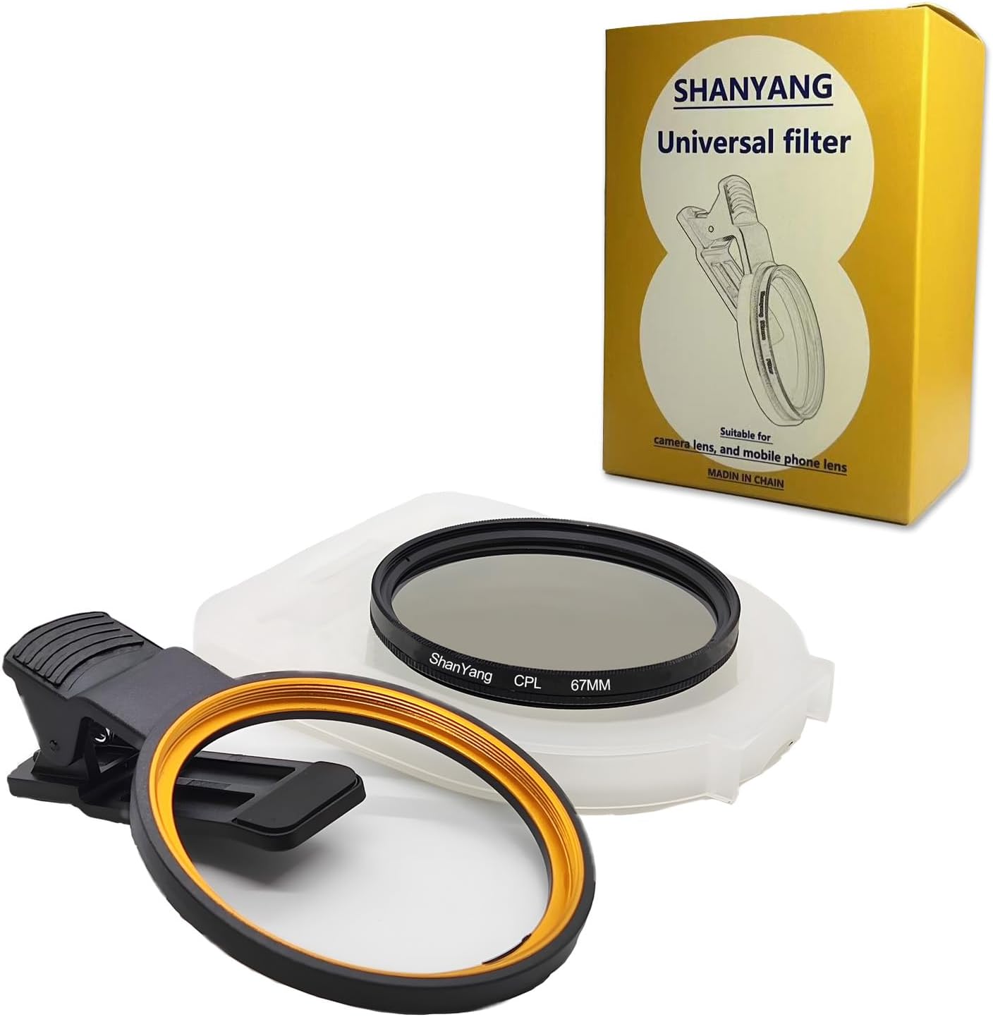 67mm Clip-on CPL Phone Camera Lens Filter, Polarized Camera Lens CPL Filter for iPhone 16 15 Pro Max Plus 14 13 Pro Max Mini 12 11 X XS Max Galaxy