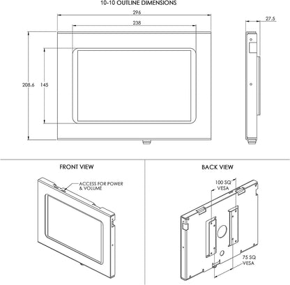TABcare Locking Anti-Theft Metal Case for Samsung Galaxy TAB E 9.6 Tablet for Kiosk, POS, Store, Show Display, Time Clock (TAB E 9.6, Black)
