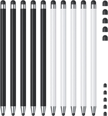 Stylus (10Pcs), Stylus Pen for Touchscreen, High Precision and Sensitivity Stylus Pen for iPad/iPhone/Samsung/Android Smartphone and Tablets, Compatible with All Capacitive Touch Screen (Black/White)