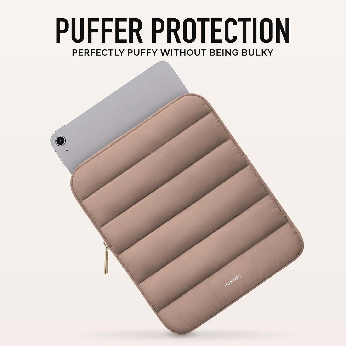 Vandel - The Original Puffy iPad Sleeve 9-11 Inch Tablet Sleeve, Brown i Pad Case for Women and Men, Cute iPad Air Pouch, 9 10 Inch, 11 Inch Bag