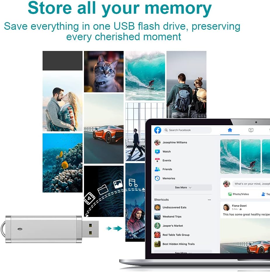 KEXIN 10 Pack 32 GB Flash Drive 32GB USB Flash Drive Thumb Drive USB2.0 Metal Pen Shape Memory Stick Silver 10 Pack