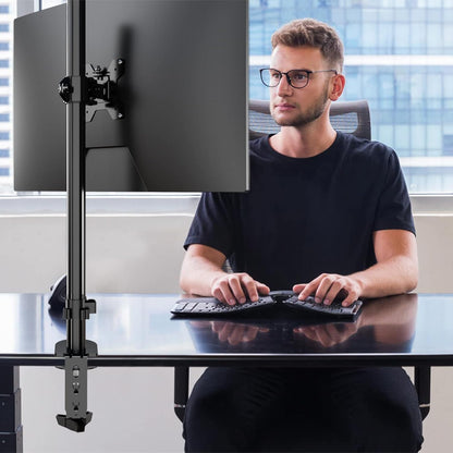 Pholiten Single Tall Monitor Stand, Extra Tall 31 Inch Monitor Mount, Fully Adjustable Tall Monitor arm for 13-32 Inch LCD Screen，Holds up to 22lbs