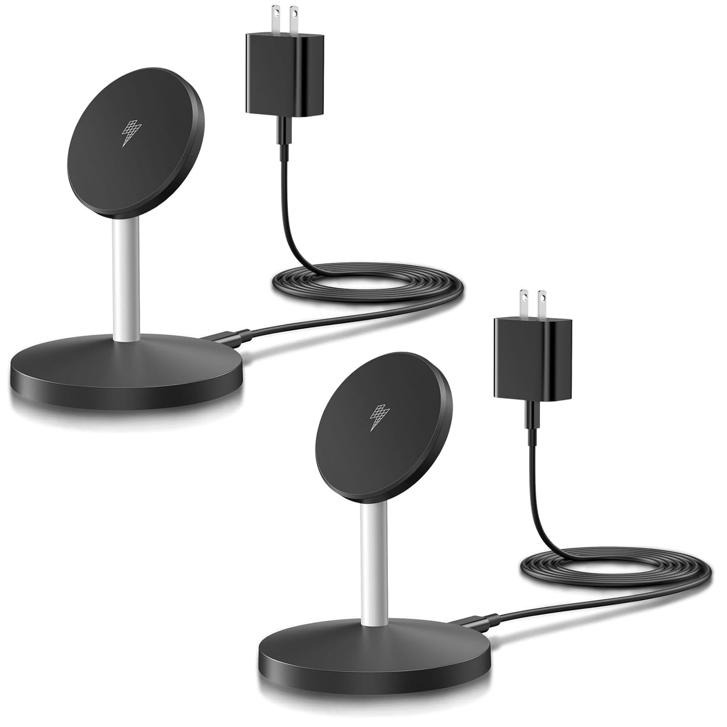 2Pack Magnetic Wireless Mag-Safe Charger Stand,Long 6FT USB C Cable + USB C Charge Block + 15W Apple Magsafe Wireless Station/Pad Fast Charging for iPhone 16 Pro/16 Plus/16 Pro Max/15/14/13/12/AirPods