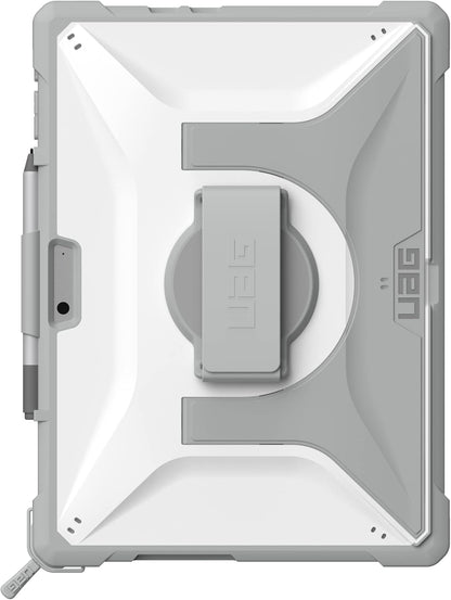 URBAN ARMOR GEAR UAG Designed for Microsoft Surface Pro 11/10/9 Case Plasma Healthcare White/Gray Dropproof Rugged Protective Cover with Multi-angle Built-in Kickstand Pen Holder Hand & Shoulder Strap