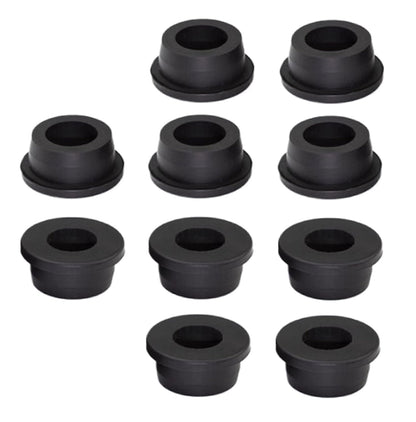10 pcs 3/4" Drill Hole，3/8" ID Black Silicone Top hat Rubber Grommets for Wiring，Automotive，Firewall，Hole Plug，Desk，Screw，Water and Gas Pipe，Drain，House Siding，Cable Bushing，Glass，Wire Plug