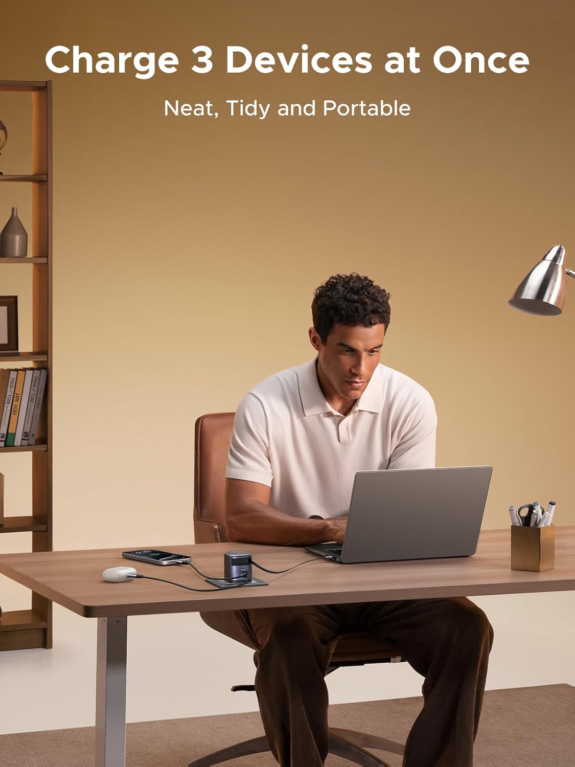 UGREEN Nexode 45W 3 in 1 Compact GaN Charger, Retractable USB C Fast Wall Charger with Foldable Plug, Compatable for iPhone 16/15/14/13/12/11 Series, Galaxy, Pixel, iPad, Space Grey