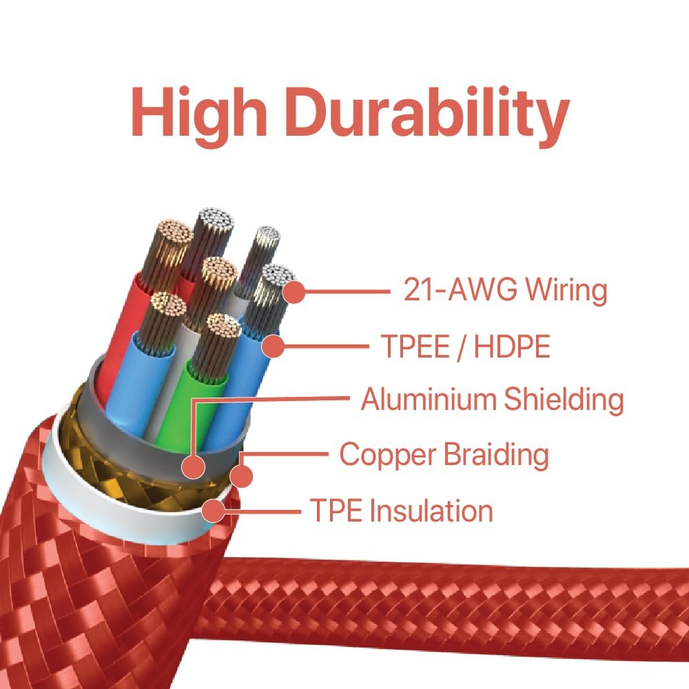 BLACK+DECKER Lightning to USB Cable - Fast Compatible iPhone Lightning Cable - Durable Braided iPhone Charger Cord - for Travel and Daily Use - Multiple Color + Length Options - 3ft