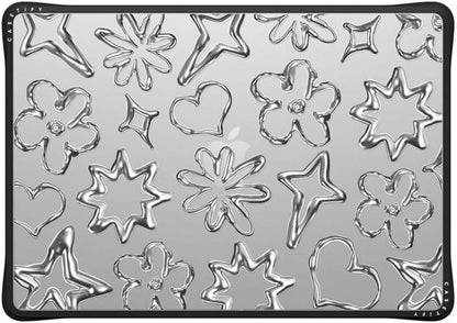 CASETiFY Impact MacBook Air 15" (M2-M4) Case [Cushioned Impact Corners/Scratch-Resistant/Anti-Slip Grip] - Chrome Doodles - Clear Black