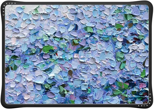 CASETiFY Impact MacBook Air 13" (M1/Intel) Case [Cushioned Impact Corners/Scratch-Resistant/Anti-Slip Grip] - Nantucket Blue Hydrangeas - Clear Black