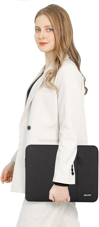 MOSISO Laptop Case 13 inch, 13 inch Laptop Sleeve Compatible with MacBook Air M4 M3 M2 M1 2025-2018 / Pro M2 M1 2025-2016, Polyester Vertical Computer Sleeve Bag with Pocket, Black