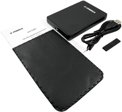 X-MEDIA XM-EN2279 2.5-Inch Tool-Free USB 2.0 SATA SSD HDD Hard Disk Drive External Enclosure Case | Support 7mm / 9.5mm