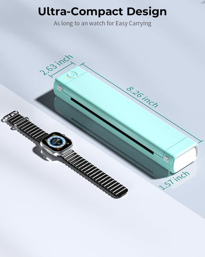 Phomemo M08F Portable Printers Wireless for Travel, Thermal Printer Support 8.5" X 11" US Letter Thermal Paper, Bluetooth Inkless Printer Compatible with iOS, Android, Laptop for Travel, Office, Home