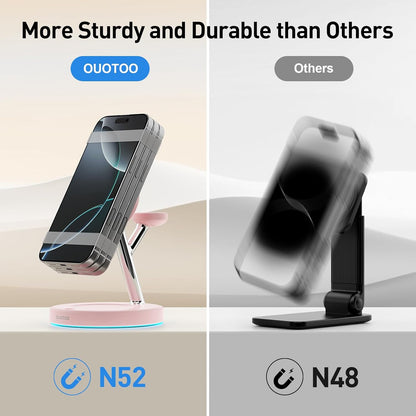 2025 3 in 1 Charging Station Compatible with Magsafe Charger Wireless Charger Stand for iPhone16 15 14 13 12 Series Wireless Charging Station for AirPods Wireless Charging Stand for iWatch Series