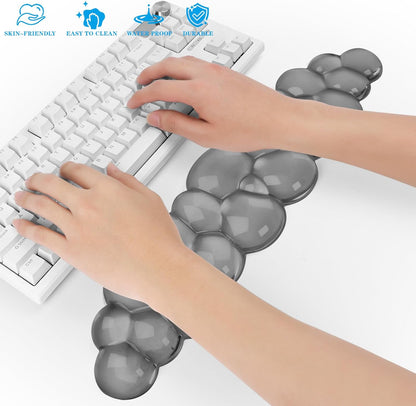 Gel Cloud Keyboard Wrist Rest, Cute Wrist Support and Arm Support Keyboard Rest for Keyboard Typing Pain Relief，Suitable for Office/Computer/Laptop/Gaming（Keyboard Wrist Rest Gray ）