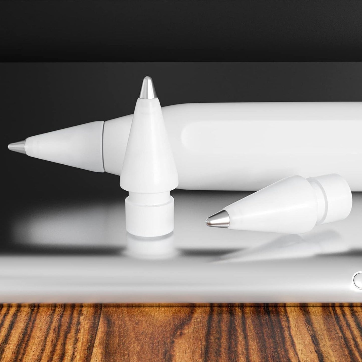 REEYEAR Realistic Fine Point Pencil Tips fits for Apple Pencil 2nd 1st Generation USB-C Version, Fine Tips Paperfeel Ipad Pro Pen 1st 2 Gen Replacement Nibs fits for Artists,Note-takers,White