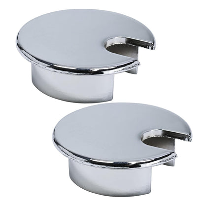 2 Pcs Desk Grommet 1-3/8" / 35 mm, Desk Cord Hole Cover, Cable Grommet Metal Zinc Alloy Materilal, Desk Hole Grommet for Home & Office Pc, Detachable Cable Cord Organizer-Bright Silver