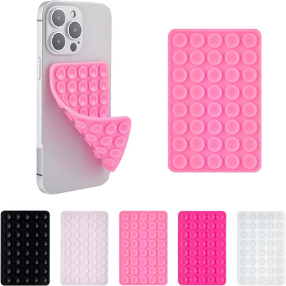 2 Pack Silicone Double-Sided Suction Grip – 40 Cups per Side, Strong Hold for iPhone, Galaxy, Pixel, Android – Hands-Free for Selfies & Videos (Pink)