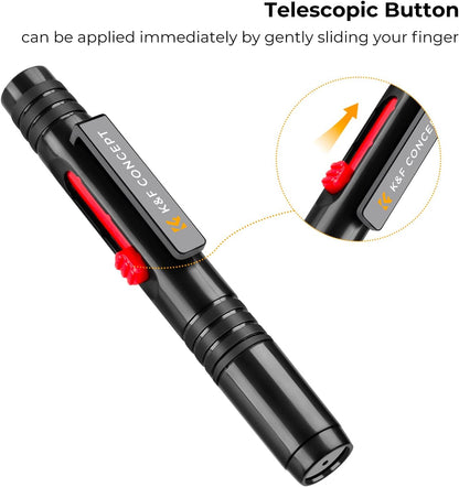 K&F CONCEPT Professional Lens Cleaning Pen with Soft Brush, Carbon Head Lens Cleaning Pen Compatible with Canon, Nikon, Pentax, Sony Digital Camera Cleaning,AR VR Glasses Cleaning