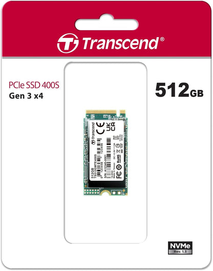 Transcend 512GB MTE400S M.2 2242 PCIe Gen3x4 SSD, Compatible with Ultra-Thin Laptops, Dram-Less Low Power, Up to 2000MB/s, TLC - TS512GMTE400S